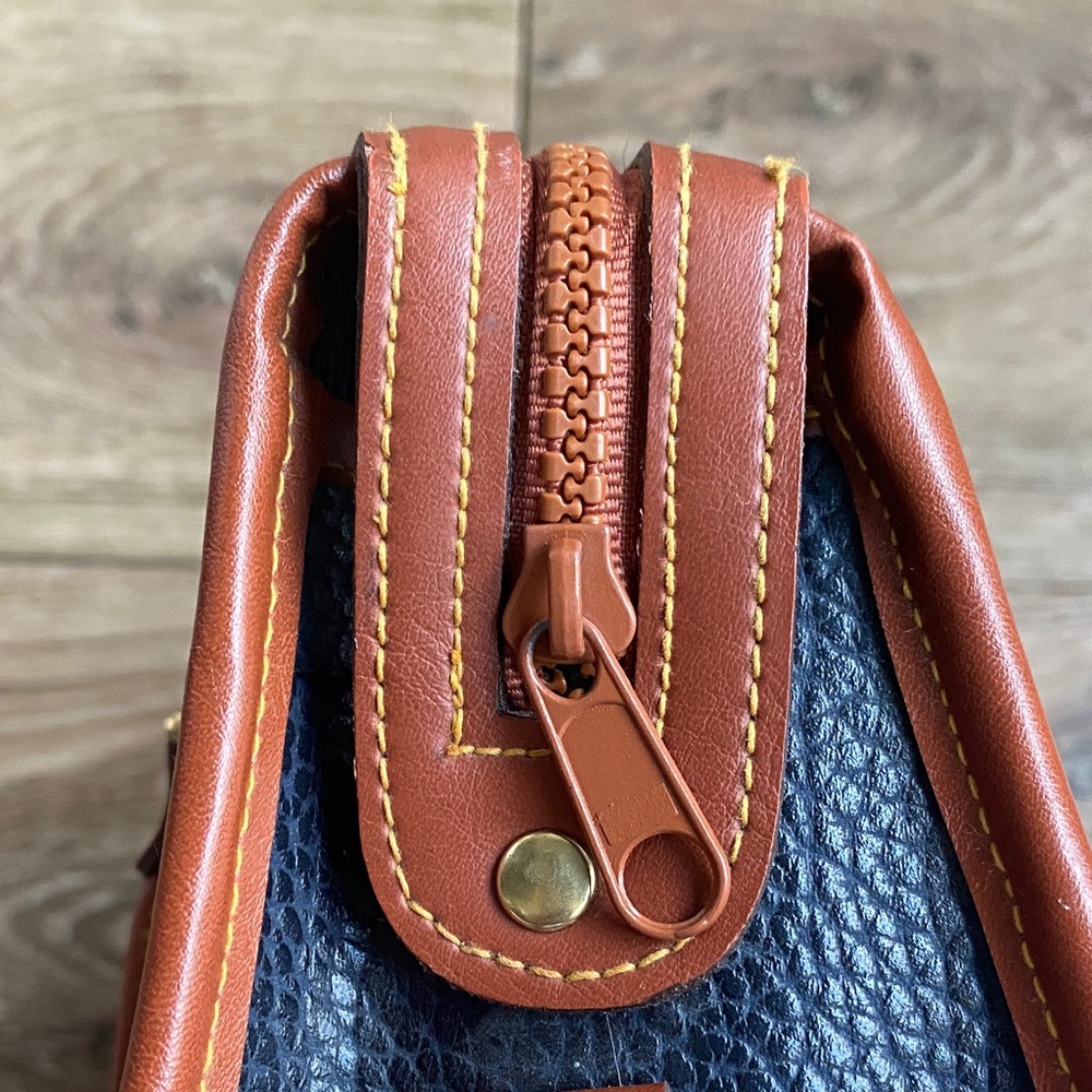 Dooney & Bourke Black and Brown Pebbled Leather Satchel - Picture 11 of 15